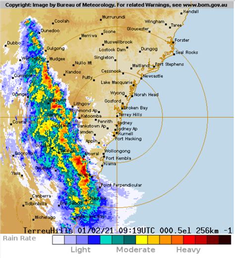 bom radar 64 Rainfall